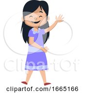 Poster, Art Print Of Happy Girl Waving