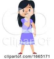 Girl Smiling And Thinking