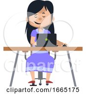 Poster, Art Print Of Girl Working On Laptop