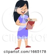 Poster, Art Print Of Girl With Notebook