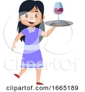 Poster, Art Print Of Girl Serving Wine