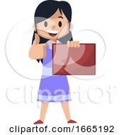 Girl Holding Red Panel