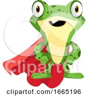 Poster, Art Print Of Superhero Frog Mascot Wearing A Cape