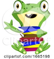 Poster, Art Print Of Nerd Baby Frog Carrying Books