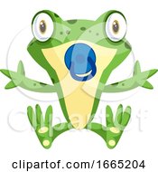 Poster, Art Print Of Cute Baby Frog With A Pacifier