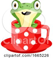Poster, Art Print Of Joyful Frog In A Cup Of Tea
