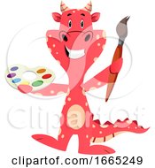 Poster, Art Print Of Red Dragon Is Painting