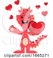 Red Dragon Is Holding Heart