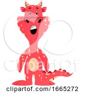 Poster, Art Print Of Red Dragon Is Feeling Surprised