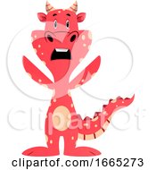 Poster, Art Print Of Red Dragon Is Feeling Scared
