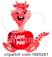 Red Dragon Is Holding I Love You Sign by Morphart Creations