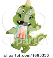 Poster, Art Print Of Green Dragon Is Drinking