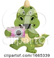 Poster, Art Print Of Green Dragon Is Holding Camera