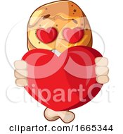 Poster, Art Print Of Fried Chicken Leg In Love Holding A Heart