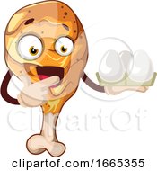 Surprised Chicken Leg Holding Eggs