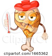 Poster, Art Print Of Fried Chicken Leg Having The Flu