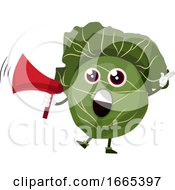 Poster, Art Print Of Cabbage With Red Megaphone