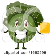Poster, Art Print Of Cabbage Is Holding A Pile Of Nickels