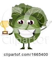 Poster, Art Print Of Cabbage Is Holding A Trophy