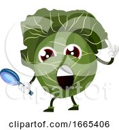 Poster, Art Print Of Cabbage Is Holding A Magnifying Glass