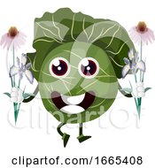 Poster, Art Print Of Cabbage With Flowers