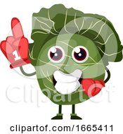 Poster, Art Print Of Cabbage With Red Cheering Glove