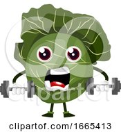 Poster, Art Print Of Cabbage Is Lifting Weights
