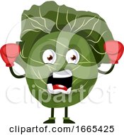 Poster, Art Print Of Yelling Cabbage With Boxing Gloves