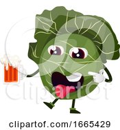 Poster, Art Print Of Cabbage With A Beer Glass