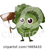 Poster, Art Print Of Cabbage With A Wooden Shovel