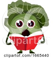 Poster, Art Print Of Cabbage Is Reading A Book