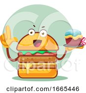 Poster, Art Print Of Burger Is Holding A Cake