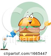 Poster, Art Print Of Burger Is Watering The Flower