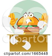 Poster, Art Print Of Angry Burger Is Throwing Papers Off Desk