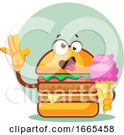Poster, Art Print Of Burger Is Holding An Ice Cream Cone
