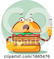 Poster, Art Print Of Burger Is Holding A Syringe