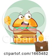 Poster, Art Print Of Burger Is Carrying A Business Bag