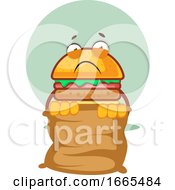 Poster, Art Print Of Burger Is Holding A Brown Bag