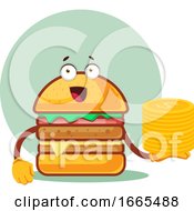 Poster, Art Print Of Burger Is Holding A Pile Of Nickels