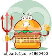 Poster, Art Print Of Burger Is Holding A Trident