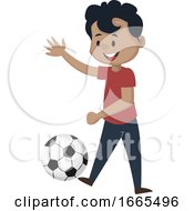 Poster, Art Print Of Boy Is Playing Football