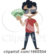Poster, Art Print Of Boy Is Holding Money