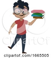 Poster, Art Print Of Boy Is Holding Books