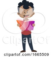 Poster, Art Print Of Boy Is Reading A Book