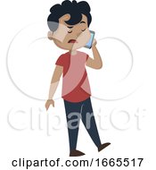 Poster, Art Print Of Boy Is Talking On The Phone