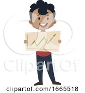 Poster, Art Print Of Boy Is Showing Success Business Scale Diagram