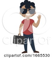 Poster, Art Print Of Boy Is Wearing Sunglasses