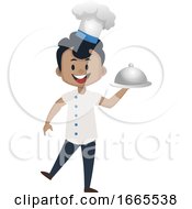Poster, Art Print Of Boy Is Serving A Meal
