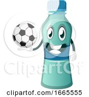 Poster, Art Print Of Bottle Is Holding Football Ball