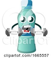 Poster, Art Print Of Bottle Is Holding Training Weights